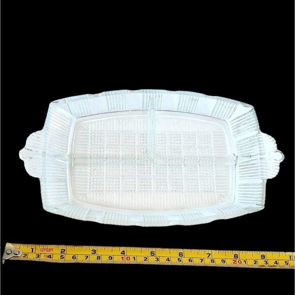 Glass Relish Dish 1930s Condiment Serving Art Deco Desk Organizer - Picture 7 of 7